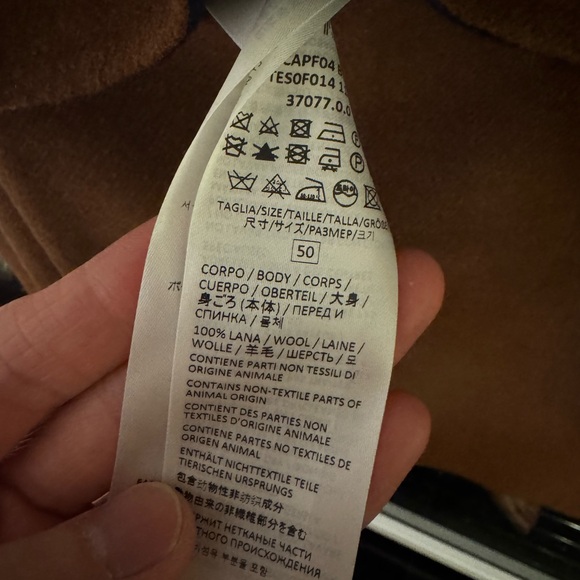 [Like New] Men’s Eleventy Reversible Wool Coat in Navy/Brown - Picture 8 of 8